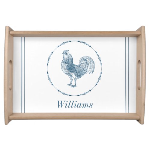 Rustic Rooster Personalized Serving Tray