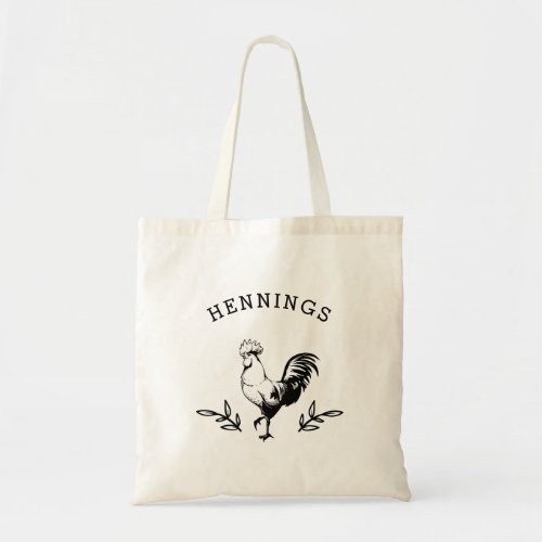 Rustic Rooster Personalized Tote Bag