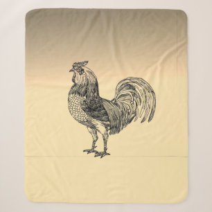 Rustic Rooster  Sherpa Blanket