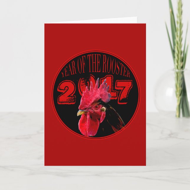 Rustic Rooster Year 2017 Greeting card (Front)