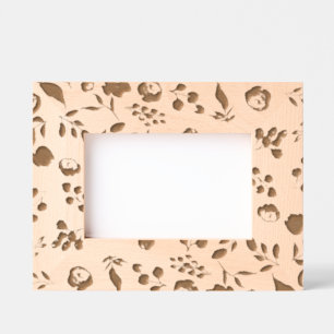 Rustic Rose and Leaf Pattern Flowers Floral Engraved Frames