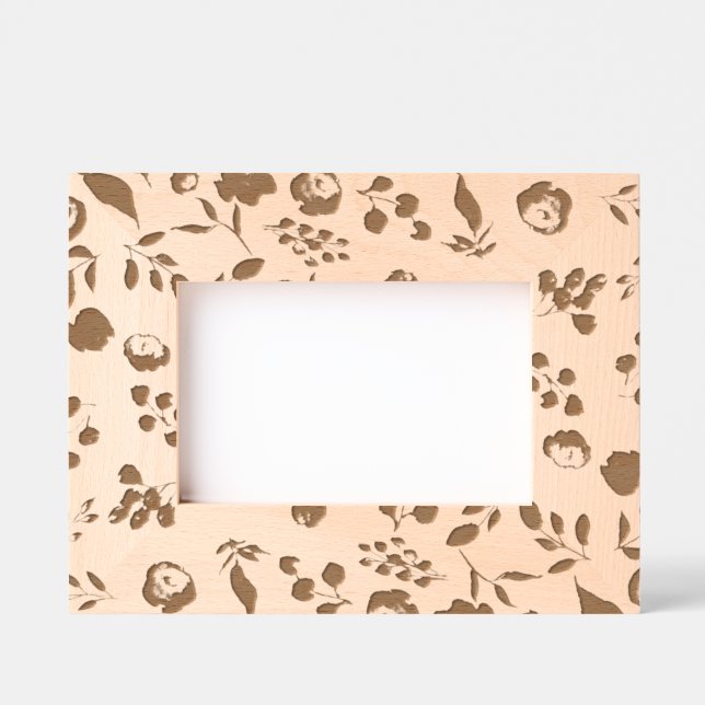 Rustic Rose and Leaf Pattern Flowers Floral Engraved Frames (Front)