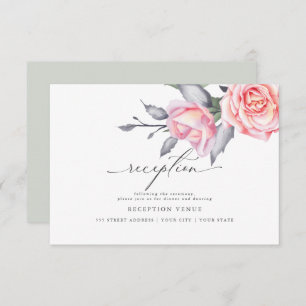 Rustic Rose Blush Pink Reception Invitation