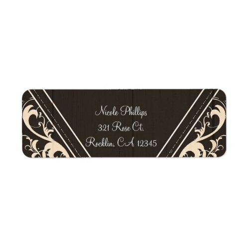 Rustic Rose Elegant Light Wood Diamond Invitation Label