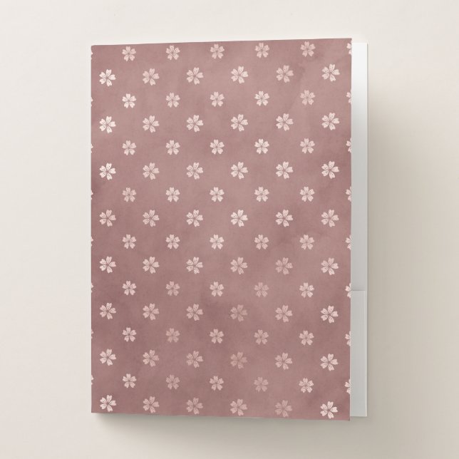 Rustic Rose Floral Pocket Folders (Front)