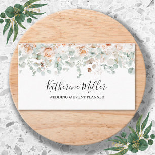 Rustic Rose Flower Eucalyptus Greenery Floral  Business Card