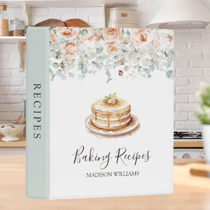 Rustic Rose Flower Floral Greenery Baking Recipe Mini Binder
