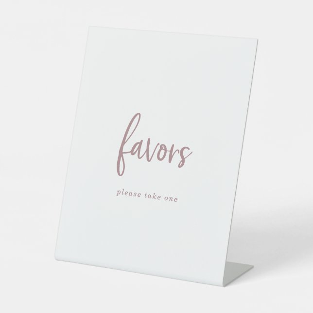 Rustic Rose Gold Script Wedding Favors Sign (Front)