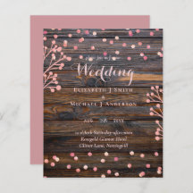 Rustic ROSE GOLD Wedding Pink Wood Budget