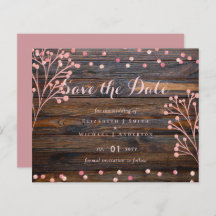 Rustic ROSE GOLD Wedding Pink Wood Budget
