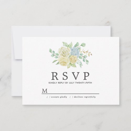 Rustic Rose Hydrangea Wedding RSVP