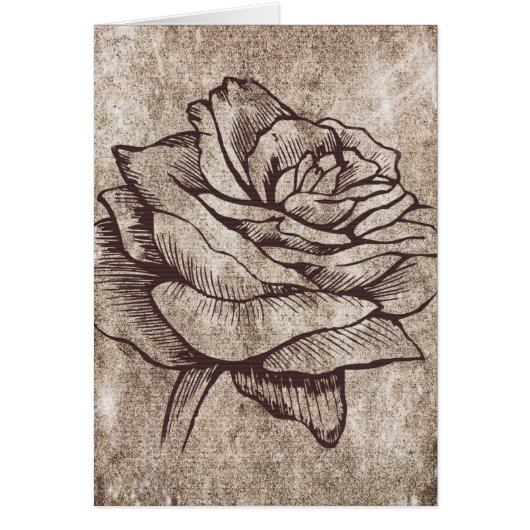 Rustic Rose Ink Drawing Cards (Front)