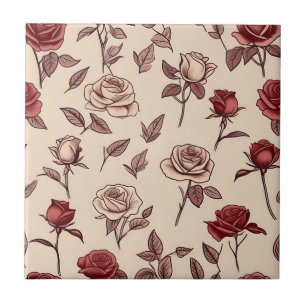 Rustic Rose Pattern Ceramic Tile
