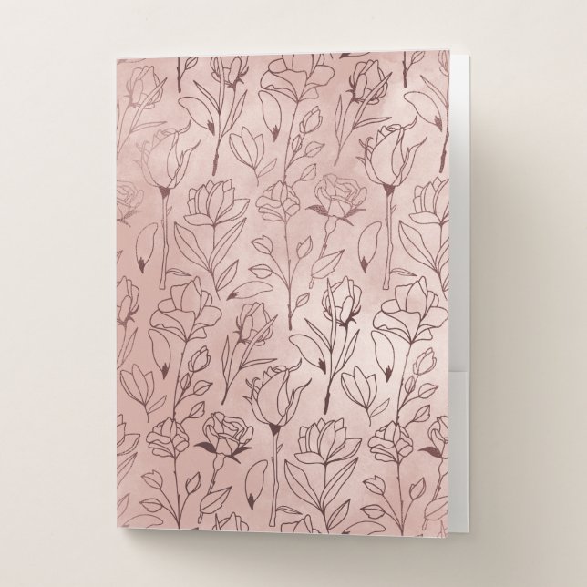 Rustic Rose Pocket Folders (Front)