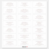 Rustic Rose Script Wedding Guest Address Labels (Sheet)
