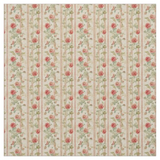 Rustic Rose Stripe Elegance Fabric