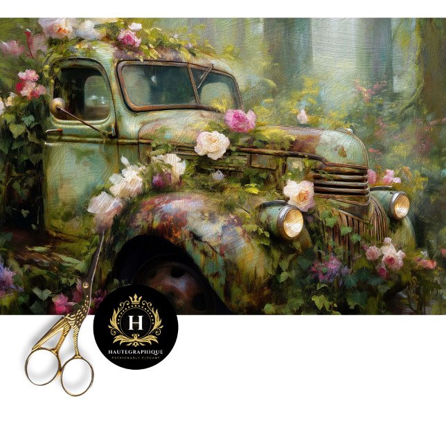 Rustic Rose Vine Truck Decoupage Tissue Paper (Creator Uploaded)