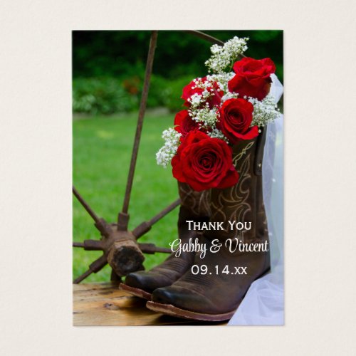 Rustic Roses and Cowboy Boots Wedding Favor Tags
