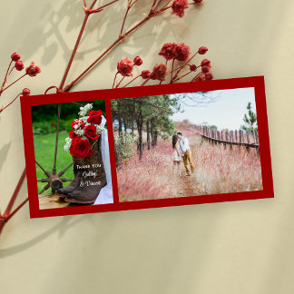 Rustic Roses and Cowboy Boots Wedding Thank You Card