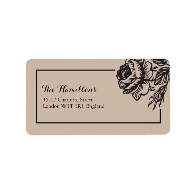 Rustic Roses Elegant Wedding Address Labels (Front)
