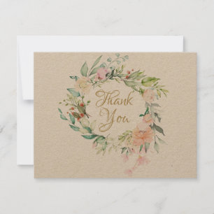 Rustic Roses Garland Business Thank You Card