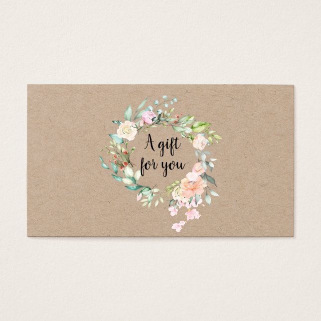 Rustic Roses Garland Gift Certificate (Front)