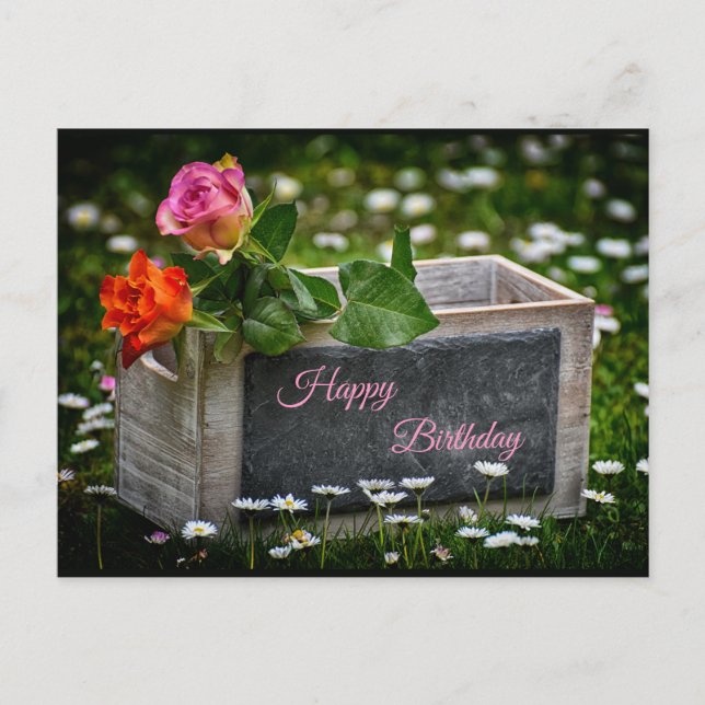 Rustic Roses Postcard *personalize greeting* (Front)