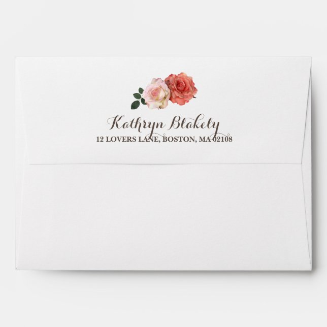 Rustic Roses | Rustic Envelope with Return Address (Back (Top Flap))