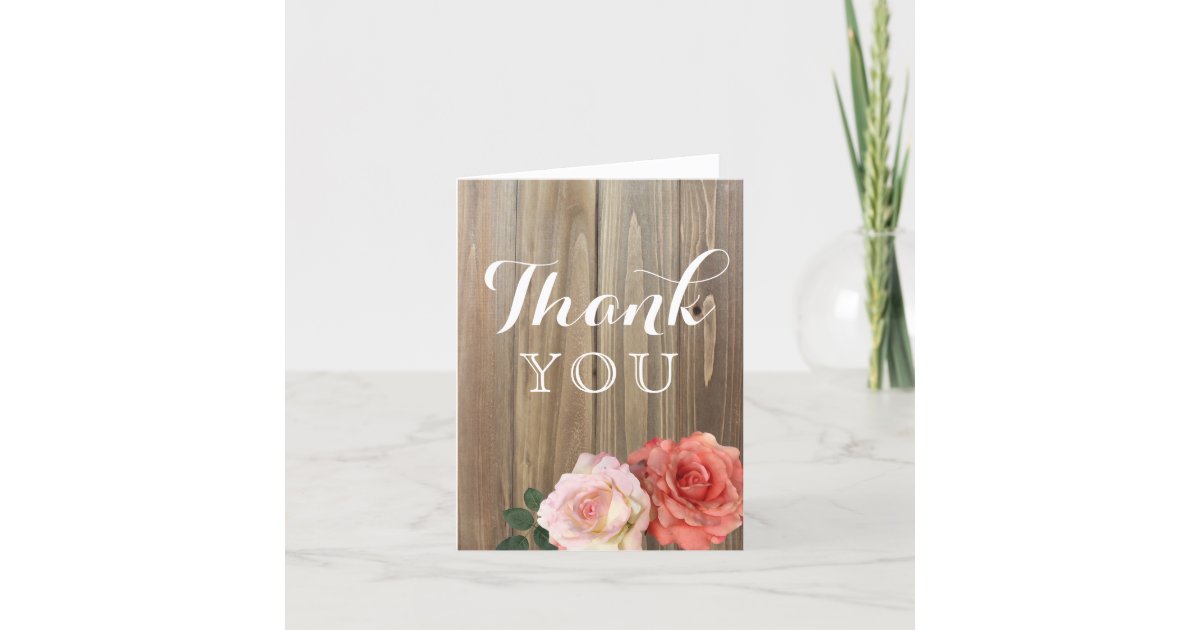 Rustic Roses | Thank You | Zazzle