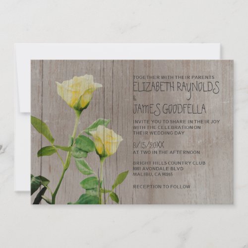 Rustic Roses Wedding Invitations