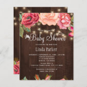 Rustic roses wood BUDGET baby shower invite (Front/Back)