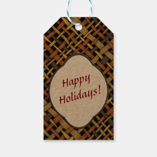 Rustic Rough Graphic Burlap any Text Gift Tags