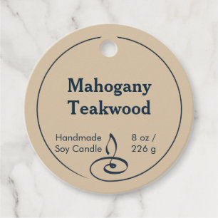 Rustic Round Soy Candle Hang Tag Favor