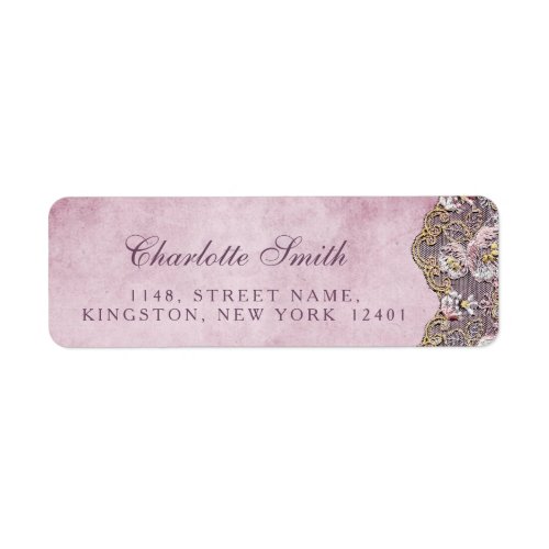 Rustic Royal Personalized Gold Lace Address Labels