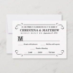 Rustic RSVP Chalkboard Style Reply Cards