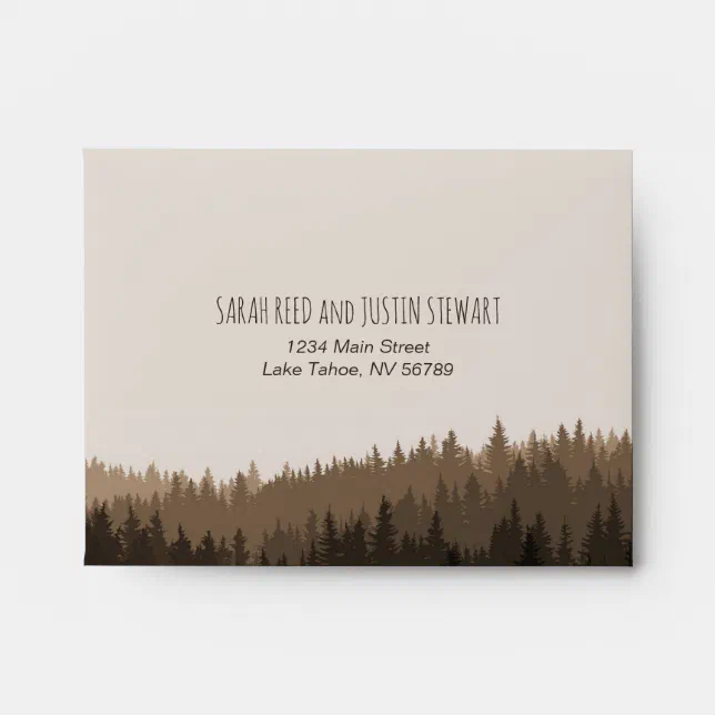 Rustic RSVP envelope with mountains Zazzle