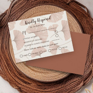 Rustic RSVP Terracotta Botanical Wedding Card