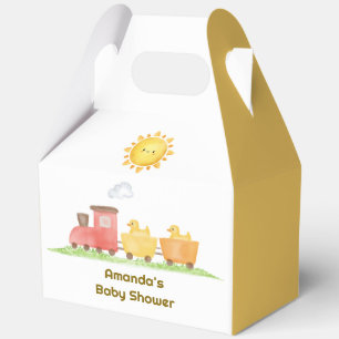 Rustic Rubber Duck Choo Choo Train Baby Shower Favor Boxes