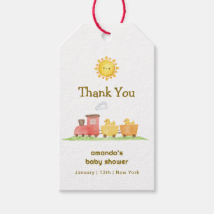 Rustic Rubber Duck Choo Choo Train Baby Shower Gift Tags