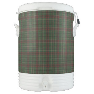 Rustic, rugged outdoors red/green plaid beverage cooler