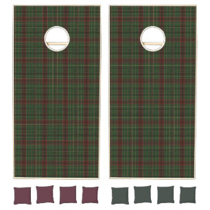 Rustic, rugged outdoors red/green plaid cornhole set