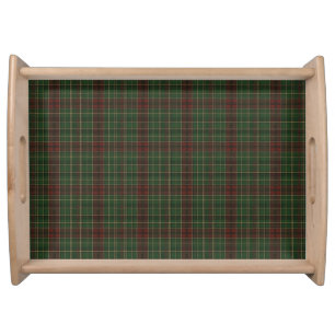 Rustic, rugged outdoors red/green plaid serving tray