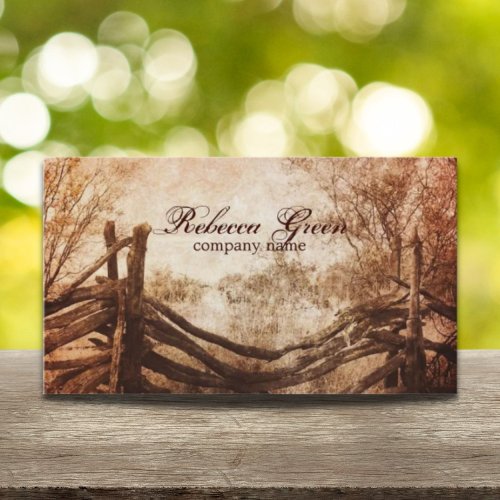 vintage farm fence western country fashion business card template
