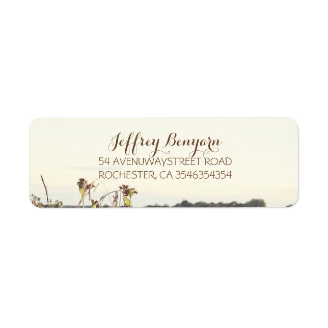 Rustic Rural Wild Grasses Wedding Label (Front)