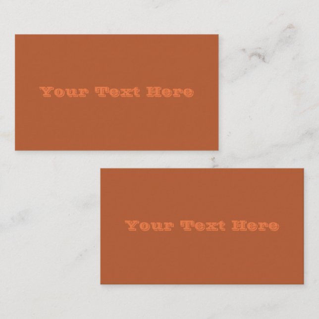 Rustic Rust Brown Solid Color Business Card (Front/Back)
