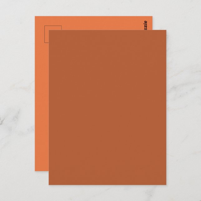 Rustic Rust Brown Solid Color Postcard (Front/Back)