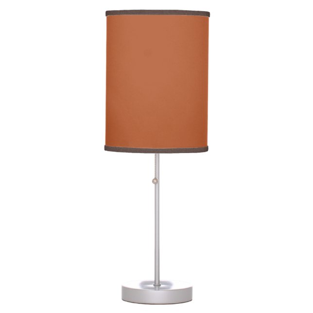 Rustic Rust Brown Solid Color Table Lamp (Front)