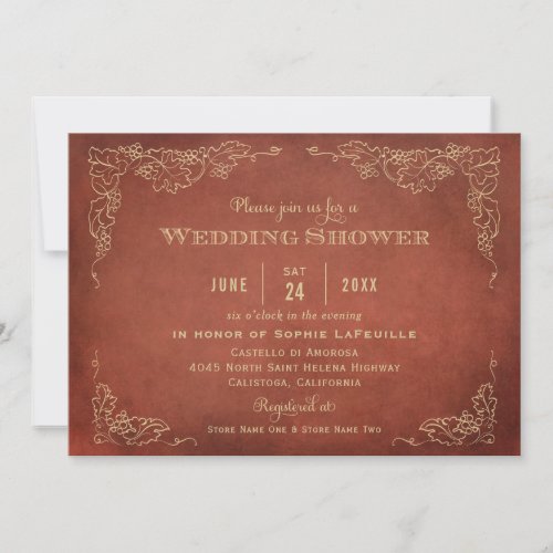 Wedding Shower Invitation | Vintage Vineyard