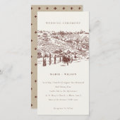 Rustic Rust Winery Mountain Sketch Wedding Invite (Front/Back)
