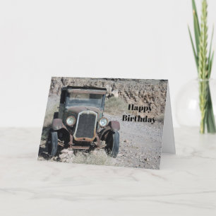 Rustic Rusted Car Photo Birthday Card